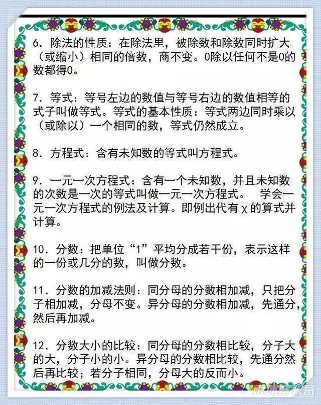 1 6年级公式表 高清打印版 只发一次 孩子记牢 数学次次100分 柬埔寨头条